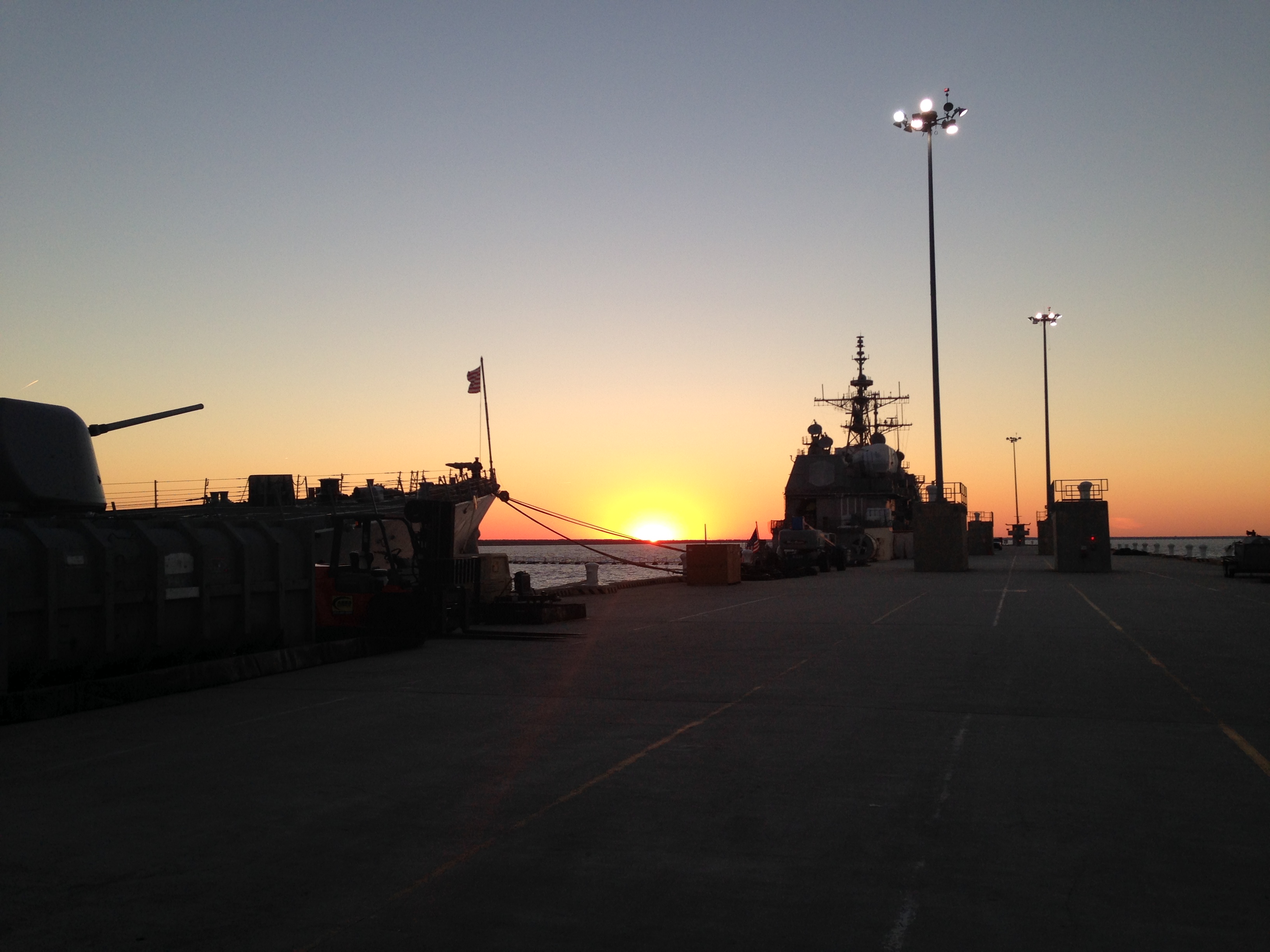 Uss Anzio at sunset